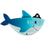 Шар Фольгированный Акула Пират (Голубой)