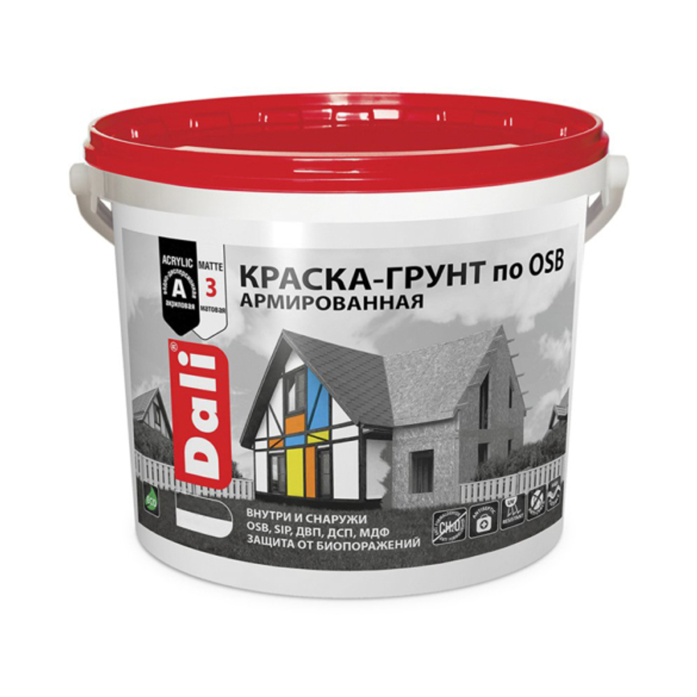 Краска-грунт "DALI" по OSB база С 12кг "РОГНЕДА"
