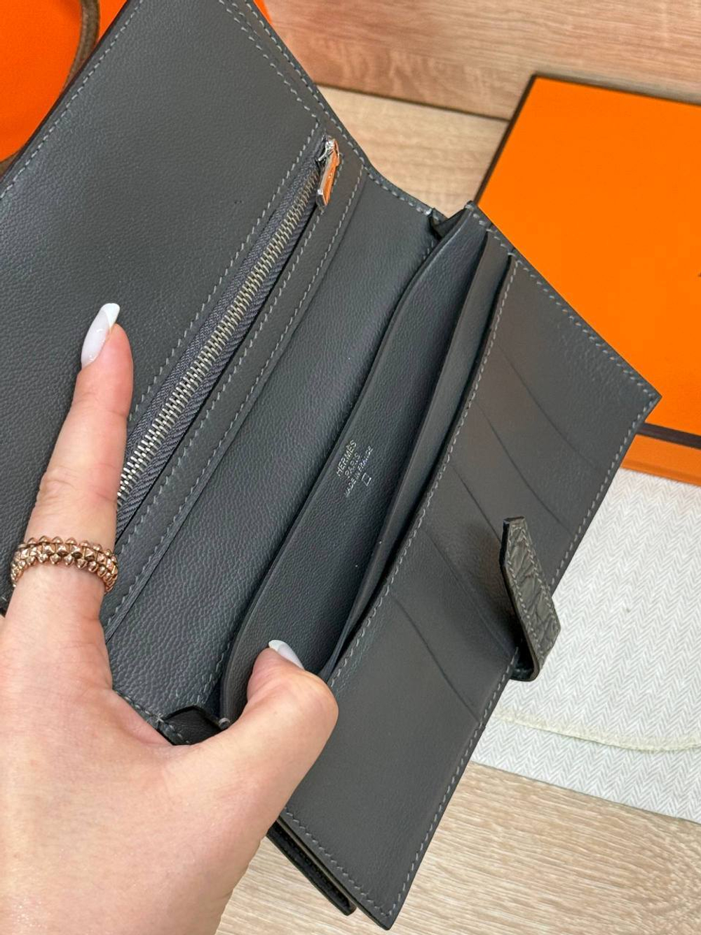 Кошелек Hermes из кожи крокодила