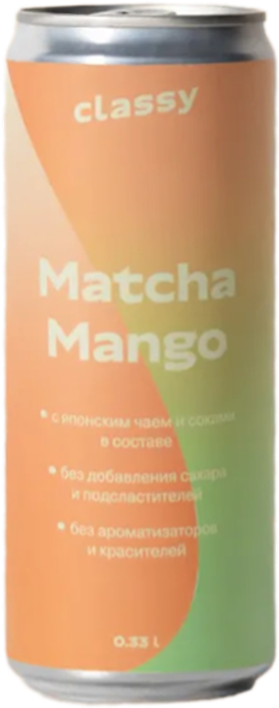 Газированный напиток Заговор Класси Матча Манго / Zagovor Classy Matcha Mango 0.33 - банка