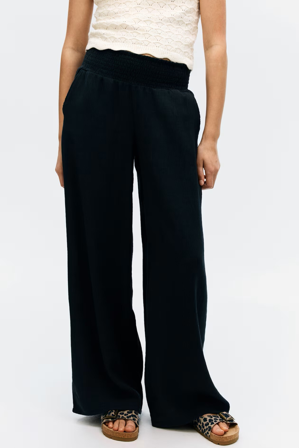 H&M Брюки со сборками на талии, темно-серый