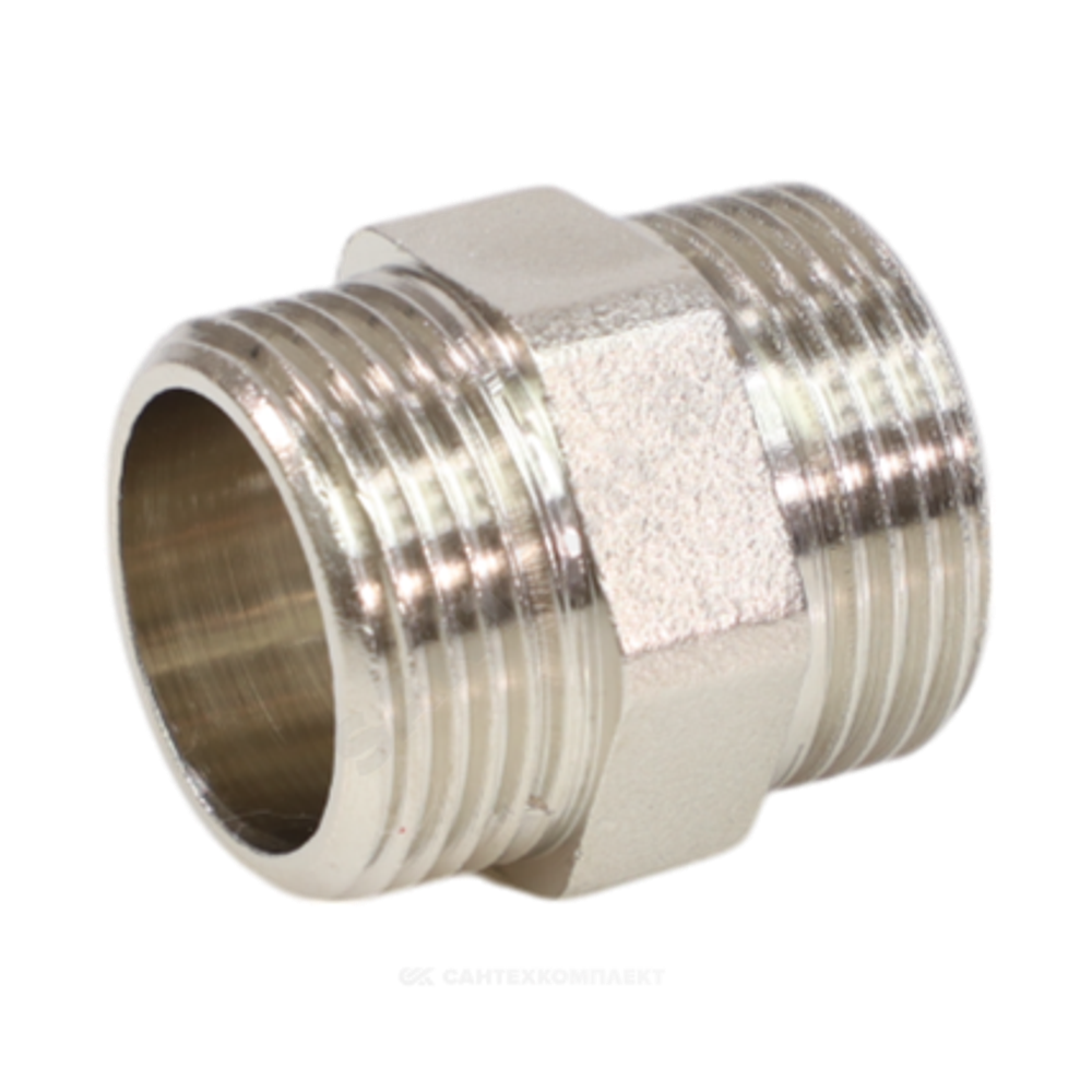 Ниппель латунь никель Ду 32 (1 1/4") НР VALFEX VF.582.N.114