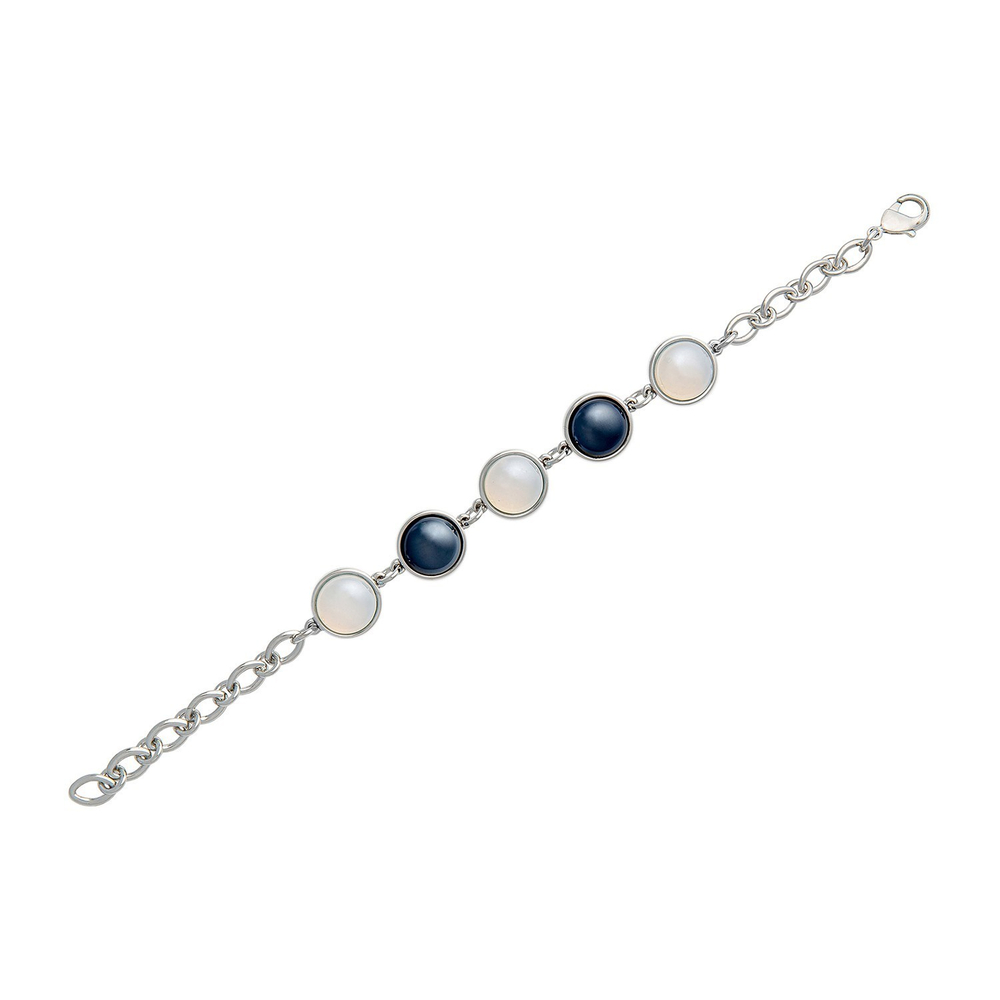 Браслет классический Possebon Pearl Opaline-Black Agate C1362.25.4 BW/S