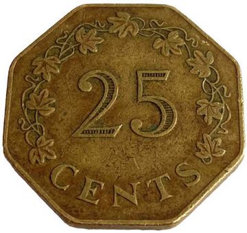 25 центов 1975 Мальта