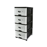 Комод 4-х секционный Панельный черно-белый