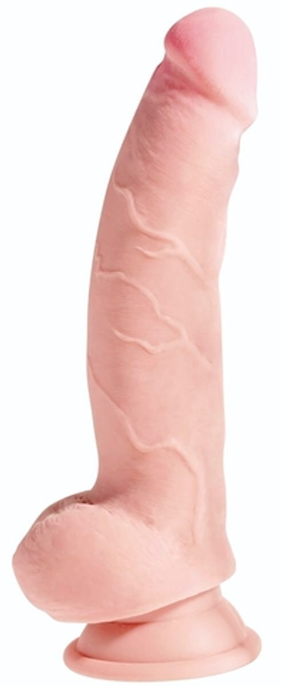 Телесный фаллоимитатор на присоске 8 Triple Density Fat Cock with Balls - 24,1 см. (Цвет: телесный)