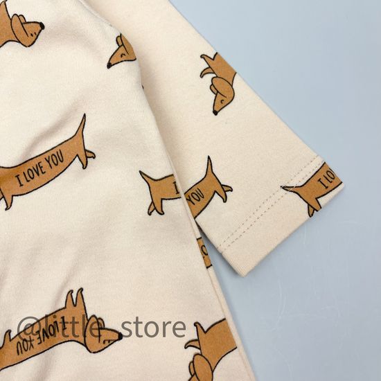 Слип хлопковый "Таксы" песочно-бежевый