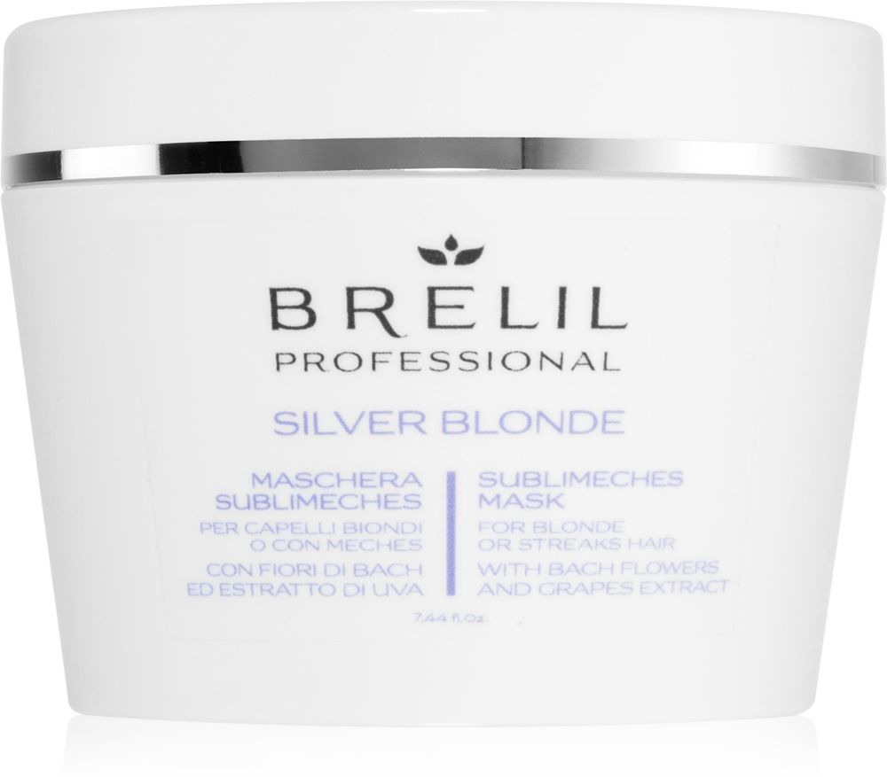 Brelil Numero Silver Blonde Sublimeches Mask - увлажняющая маска, нейтрализующая желтоватые оттенки /   220  ml  / GTIN 8011935081745