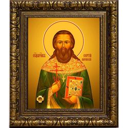 Сергий Марийский (Стрельников), священномученик, пресвитер. Икона на холсте.