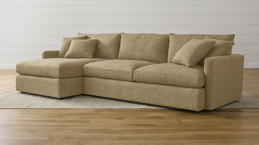Диван с оттоманкой Стелф Strong 01 215*153*90 см, Коричневый Рогожка Еврокнижка Фиеста