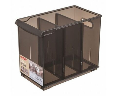 Органайзер для хранения косметики, канцелярии, белья, вещей 10,6 л пластиковый контейнер с перегородками, без крышки, на колесах, прозрачный