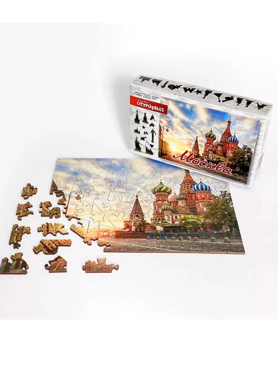Фигурный деревянный пазл Citypuzzles Москва