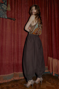 ZARA ШИРОКИЕ БРЮКИ С БАНТАМИ, КОРИЧНЕВЫЙ