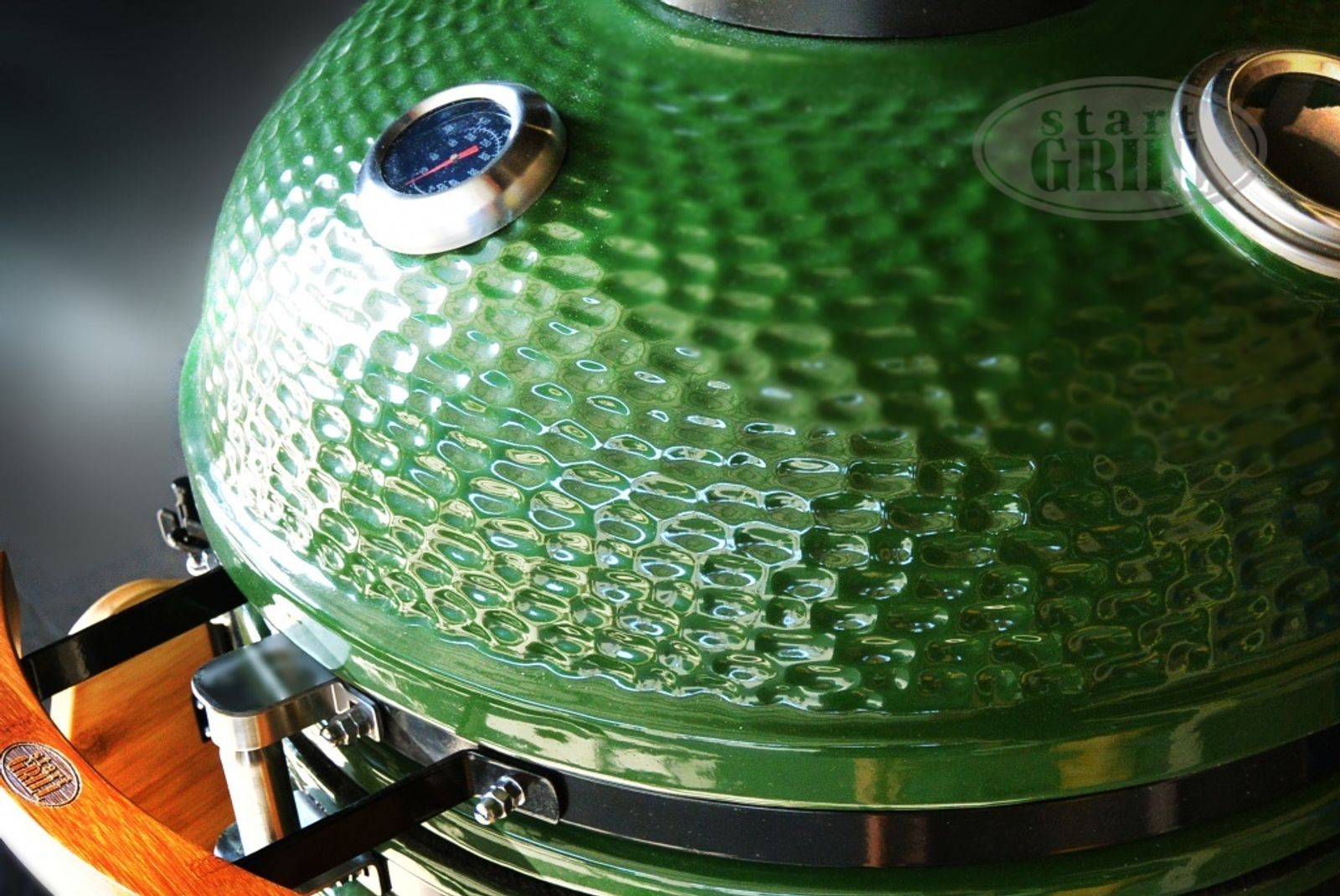Керамический гриль-барбекю с окошком 22 дюйма (зеленый) (57см) c чехлом фото №5