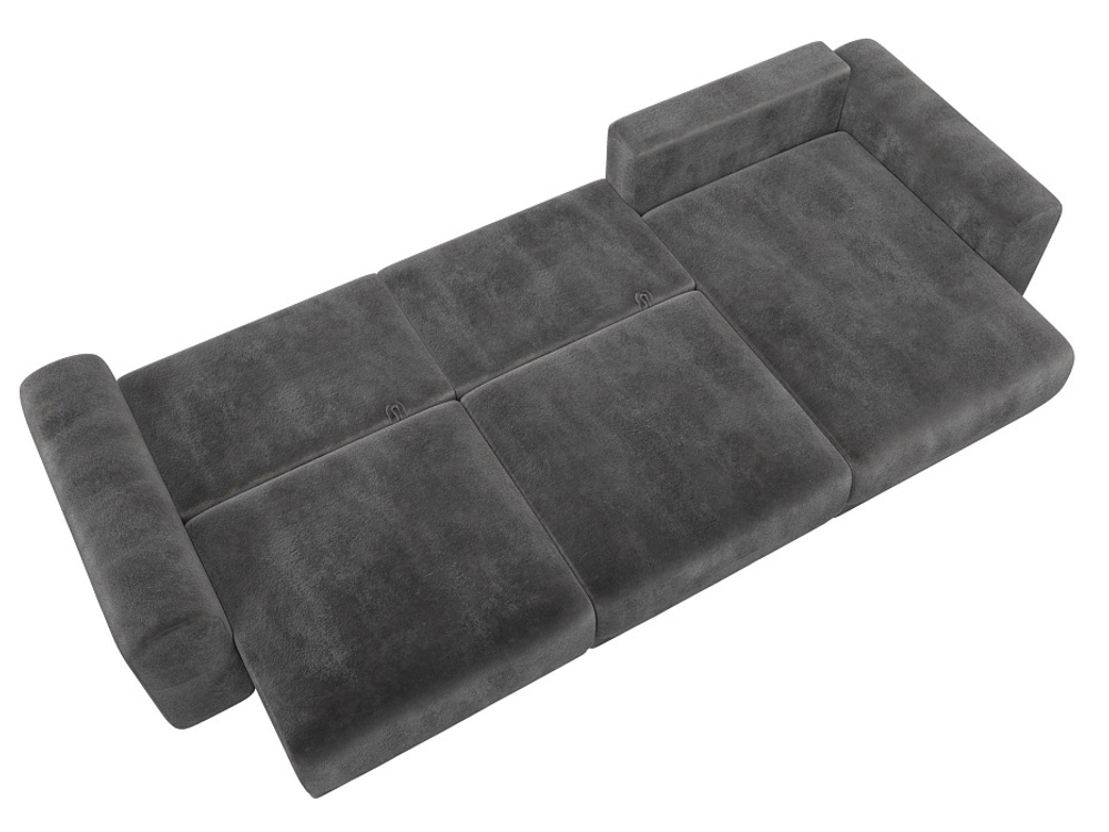 Диван угловой Лига-056 НПБ Лонг угол универсальный ВЕЛЮР TOWER 10 серый