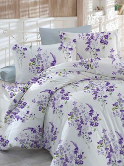 Постельное белье бязь Сказка "Цветущий лен" 1,5-спальный на молнии Наволочка 50х70 см 1 шт Простынь 150х215 см Пододеяльник 145х215 см