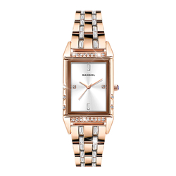 KANGOL Possession Collection Quartz Movement Stainless Steel Watchband Watch Women"s Watch White Dial