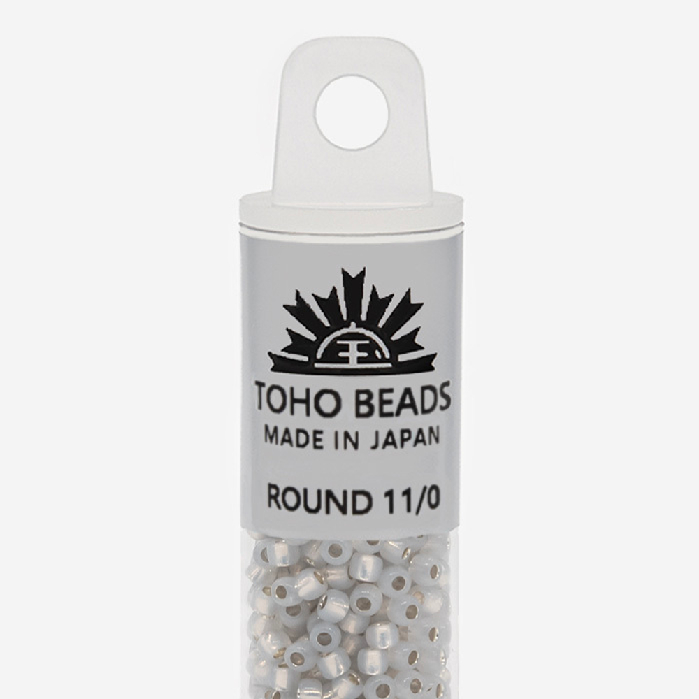 Японский бисер TOHO Round 11/0 (№2101), с внутренним серебрением, непрозрачный глянцевый