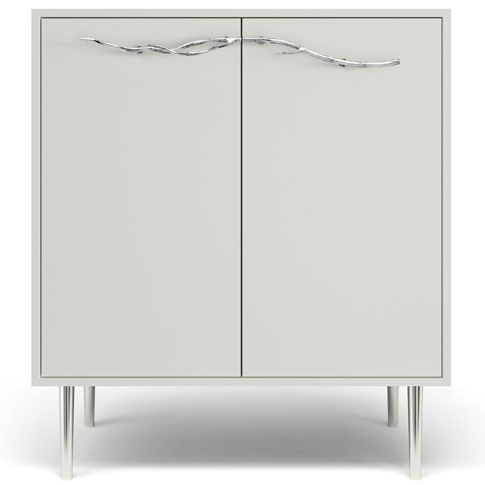 Комод Арт Колор matte Стайл Сильвер с 2 полками Белый опал матовый