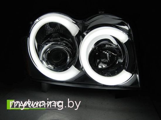 Передние фары Tube Light для Jeep Grand Cherokee WK (05-08) хромированные