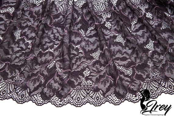 03-266 Кружево эластичное 23 см, шоколад/перец