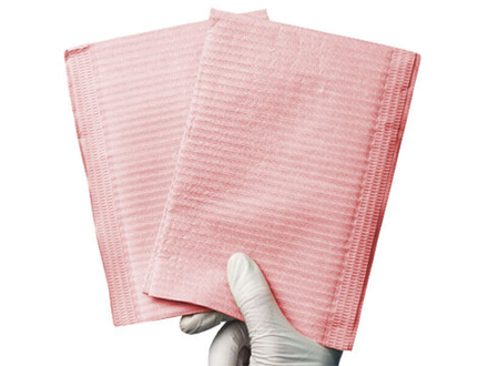 Салфетки ламинированные 33х45 см., 2-х слойные, рифлёная бумага/полиэтилен, РОЗОВЫЕ, 500 шт/кор, Россия