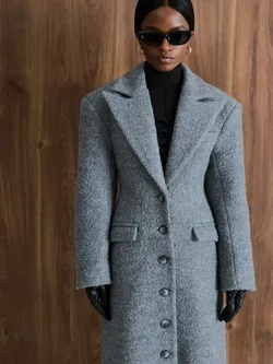 Пальто однобортное приталенное Grey