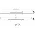 Профиль для душа TECEdrainprofile, 90 см, нержавеющая сталь, сатин, 670900