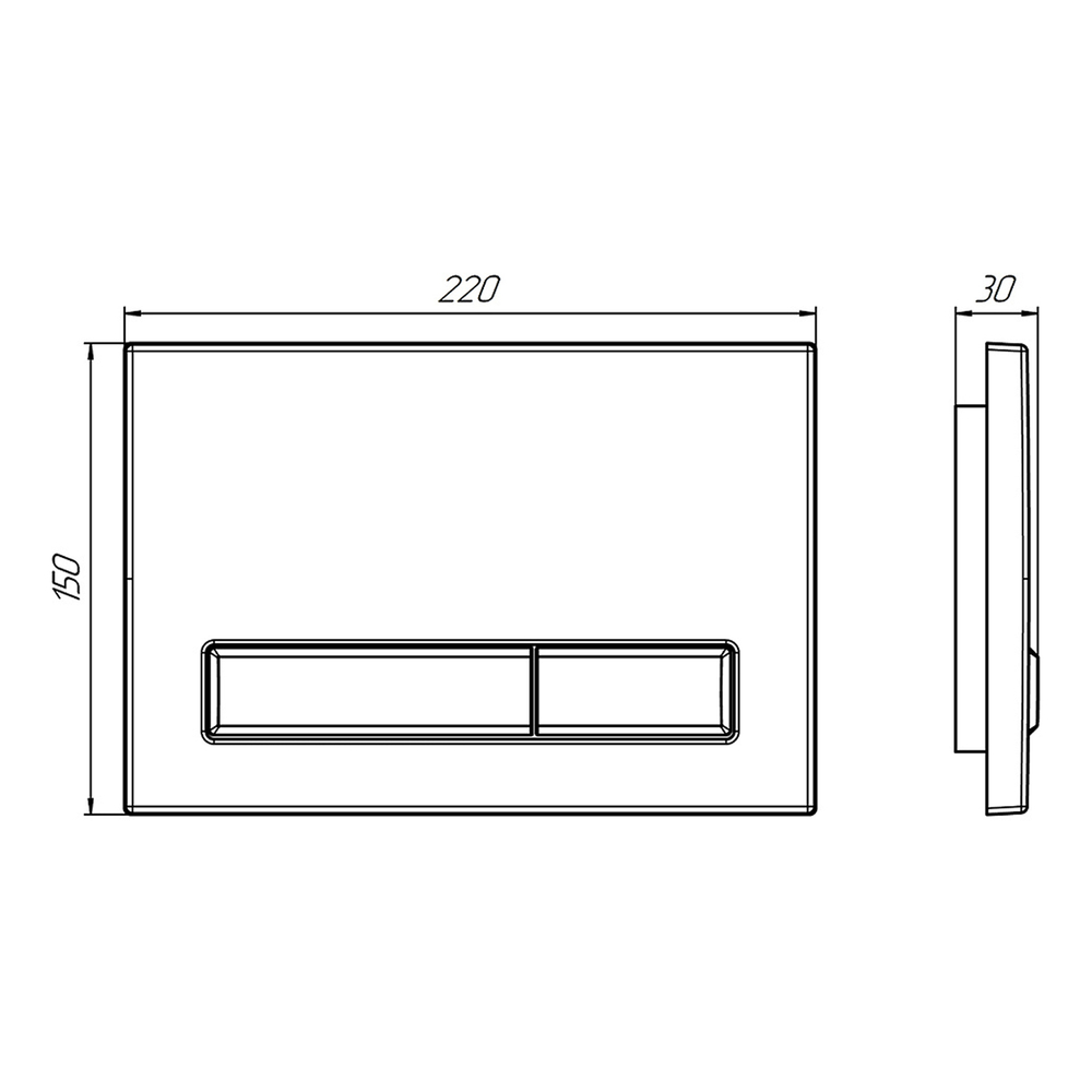 Кнопка инсталляции WPG1400G АНИ ПЛАСТ прямоугольная БЕЛАЯ глянец