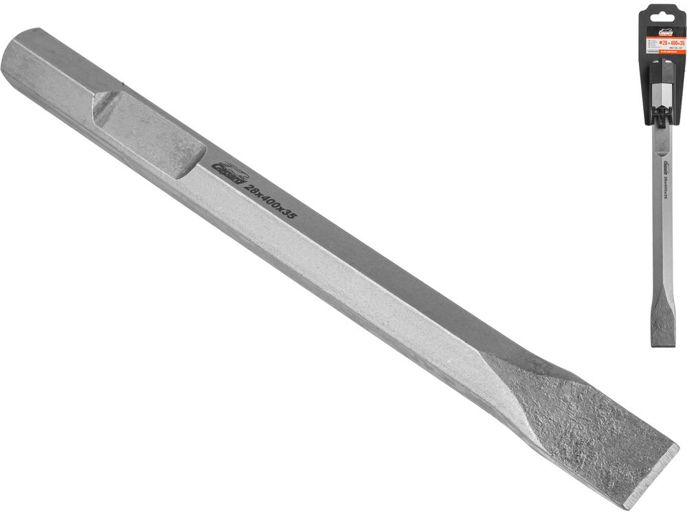 Плоское зубило шестигр. 28мм 400x35мм GEPARD