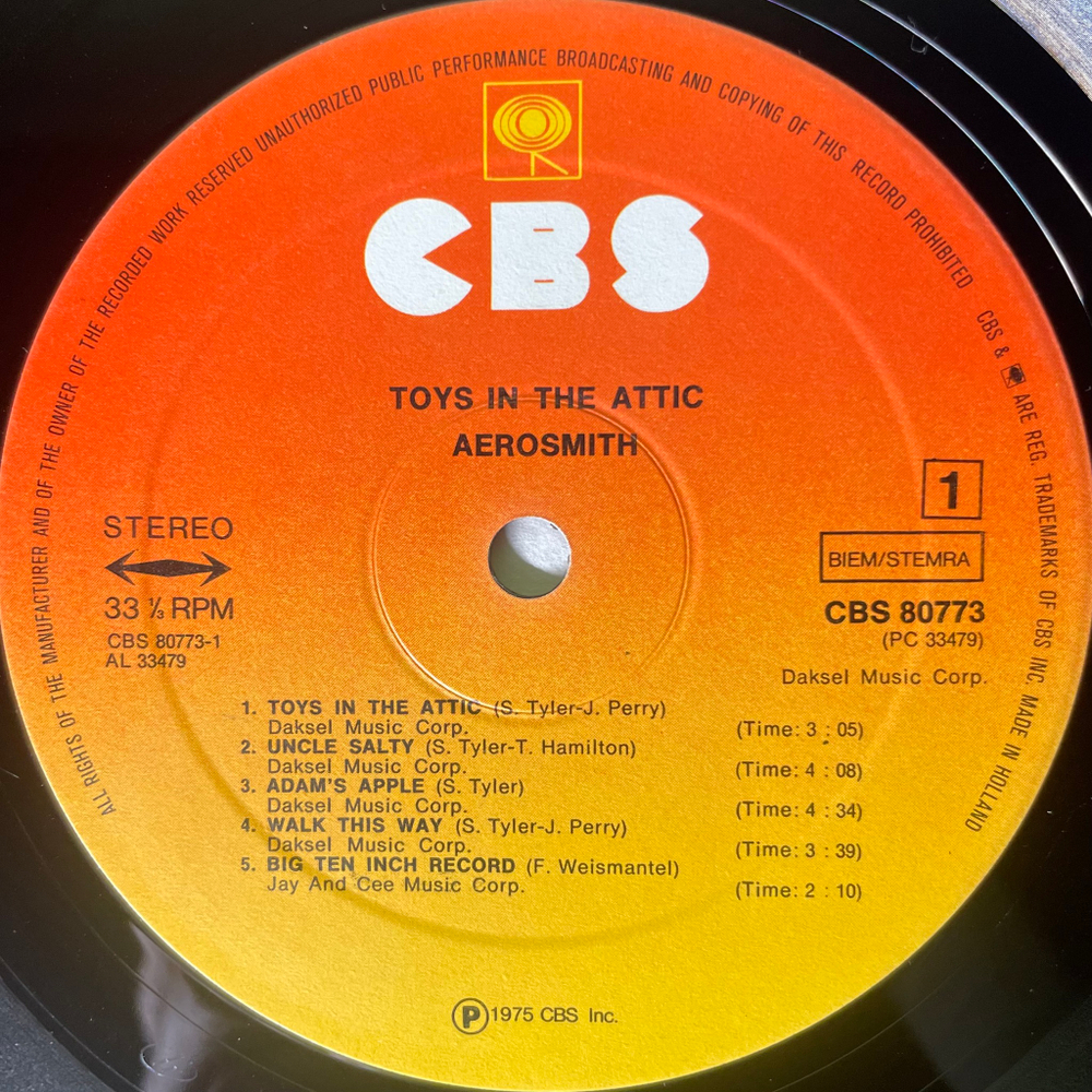 Aerosmith ‎– Toys In The Attic (Голландия 1975г.)