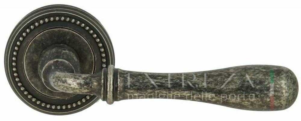 Дверная ручка Extreza &quot;CARRERA&quot; (Каррера) 321 на розетке R03 античное серебро F45