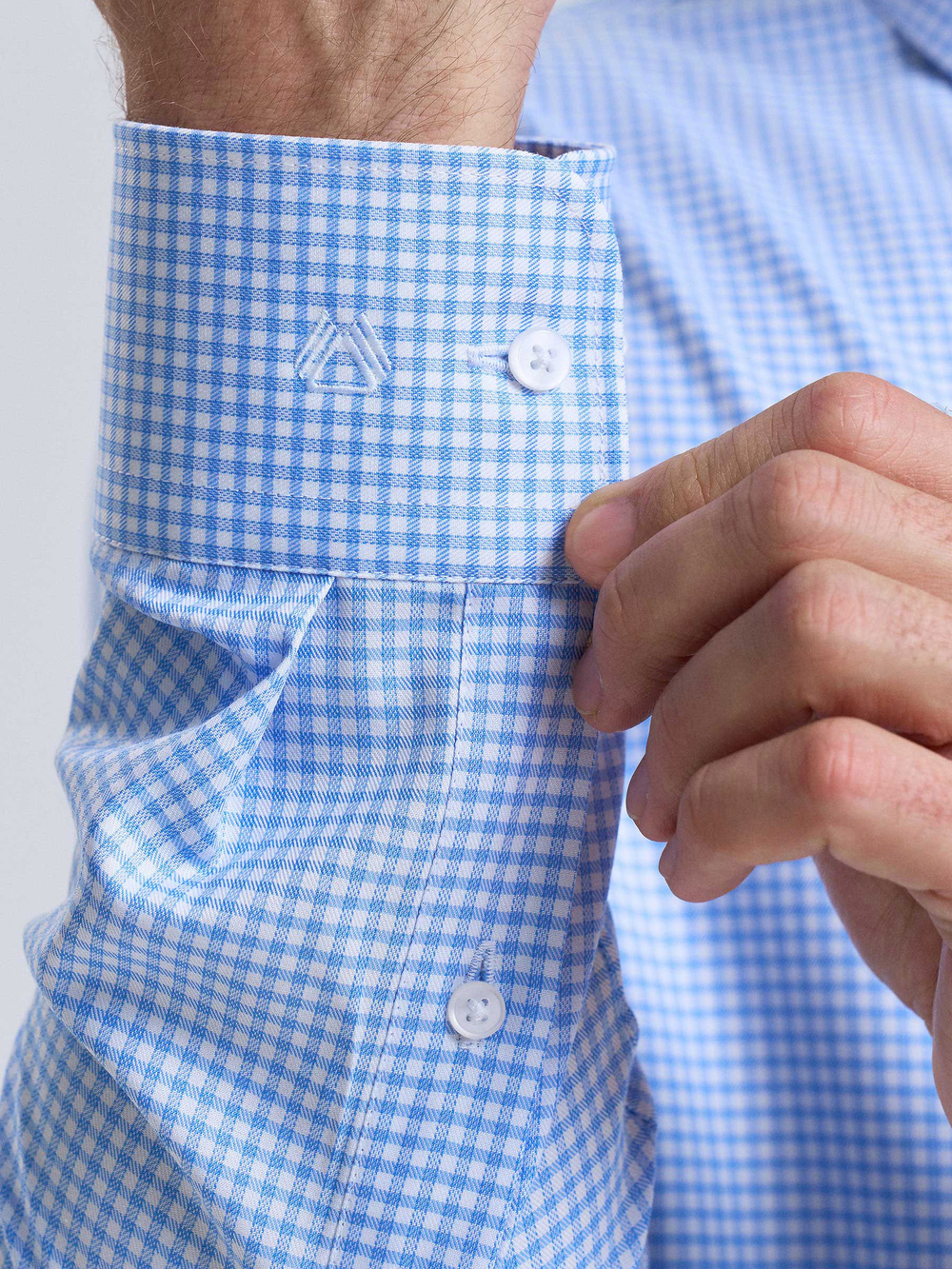 Сорочка мужская VESTER длинный рукав, голубая в клетку, 59816 05