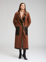 Дубленка леопард двусторонняя без пояса