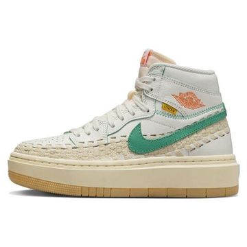 Jordan Air Jordan 1 Винтажные баскетбольные кроссовки High Top Бело-зеленые Женские