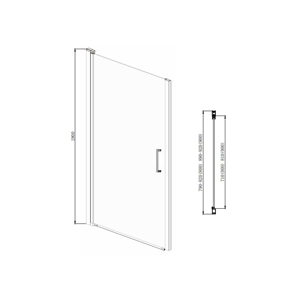 Душевая дверь Azario Alberta распашная 80х190, толщина полотна 6мм универсальная, цвет профиля серебро