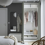 Шкаф - IKEA PAX/REINSVOLL/ПАКС/РЕИНСВОЛЛ ИКЕА, 60х100х236,4 см, белый/темно-серый