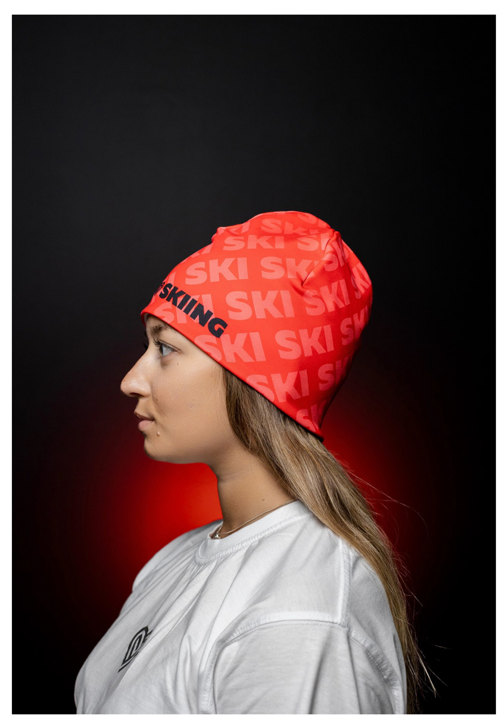 Шапка Skiing (лыжи красная)
