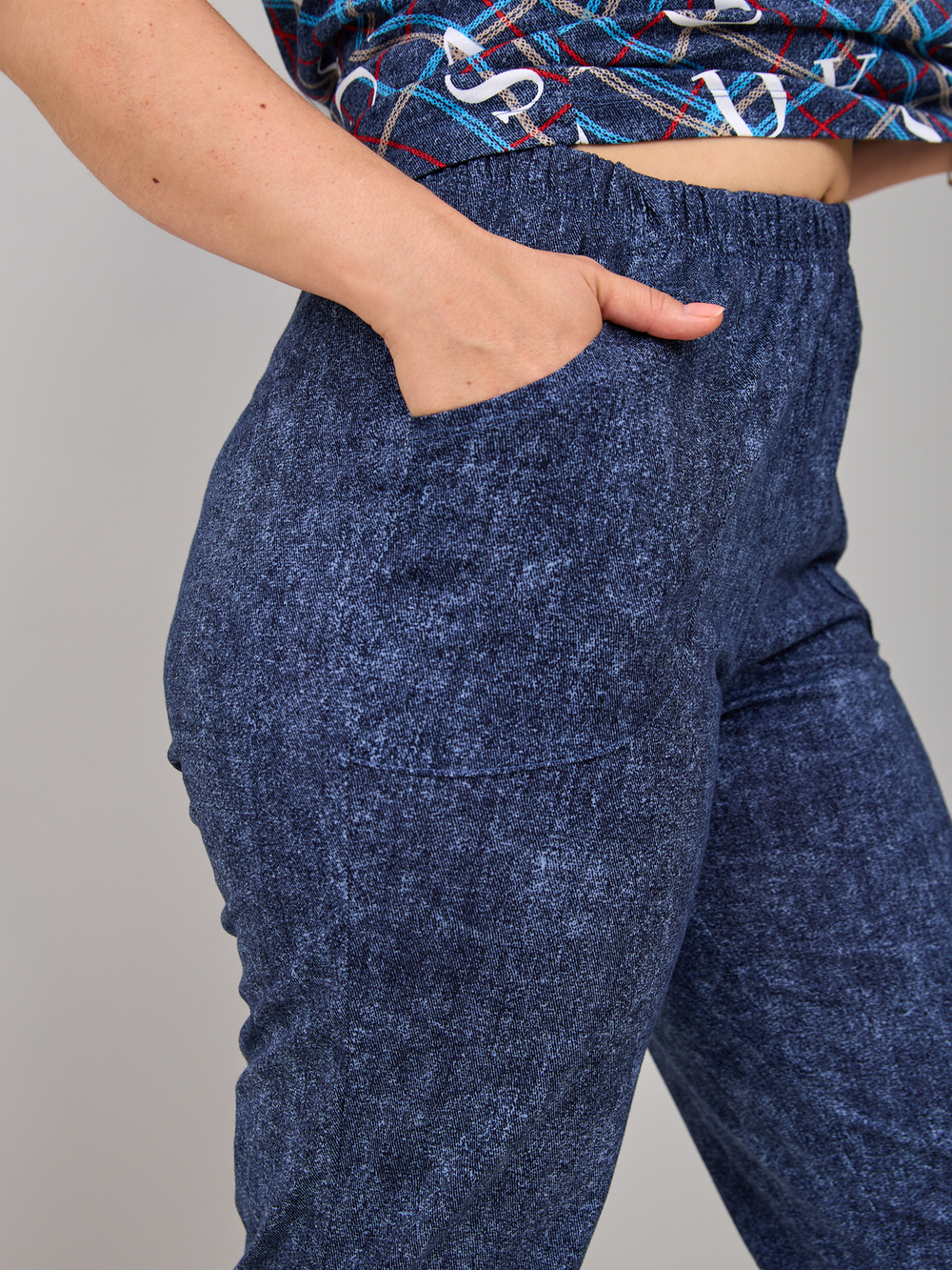 Пижама с бриджами КД-61/джинса-цепочкабуквы