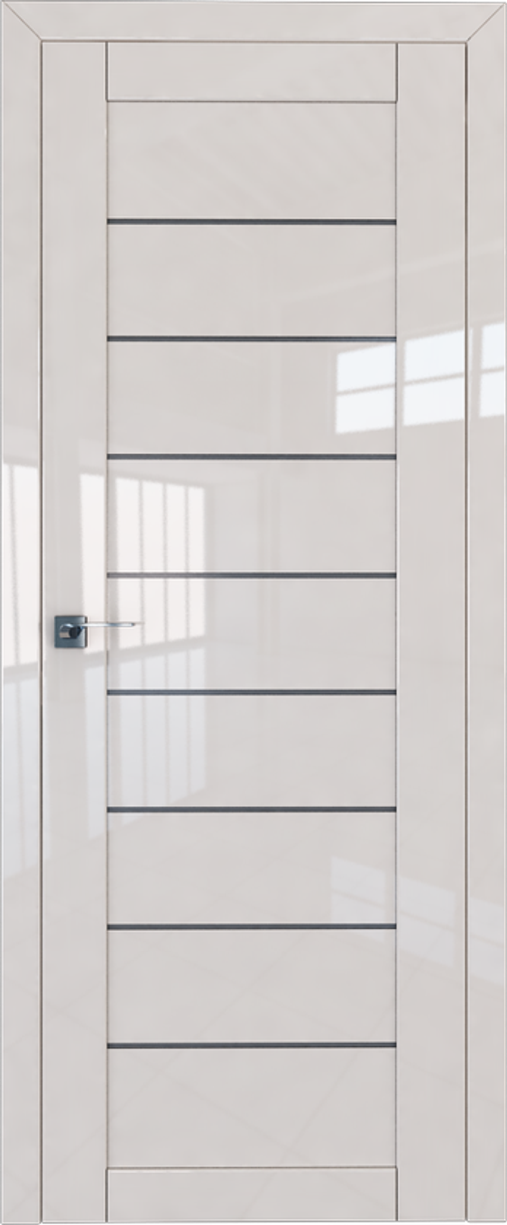 [ТОВАРА НЕТ В НАЛИЧИИ] Дверь межкомнатная Профиль Дорс № 73 L, цвет магнолия люкс, глянец, стекло графит