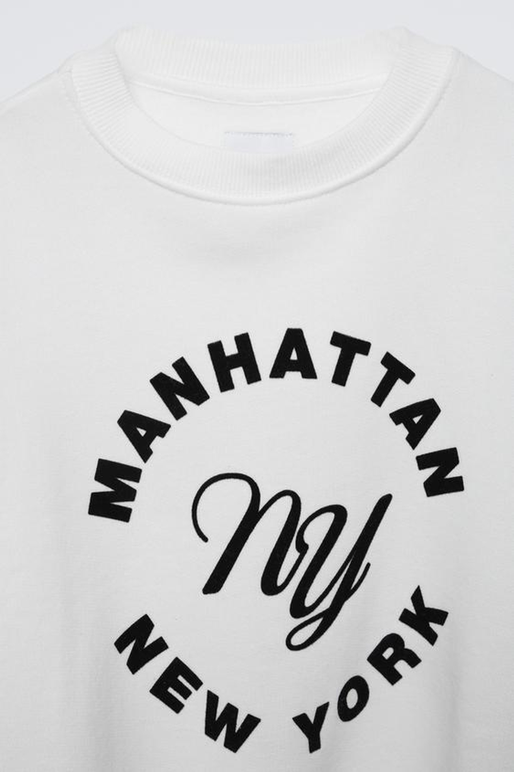 ZARA ХУДИ С РЕЛЬЕФНОЙ НАДПИСЬЮ, ЖЕЛТОВАТО-БЕЛЫЙ