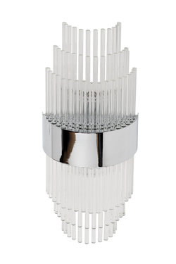 Бра настенное для спальни 50x10x20см Garda Decor прозрачное стекло/металл цвета хром