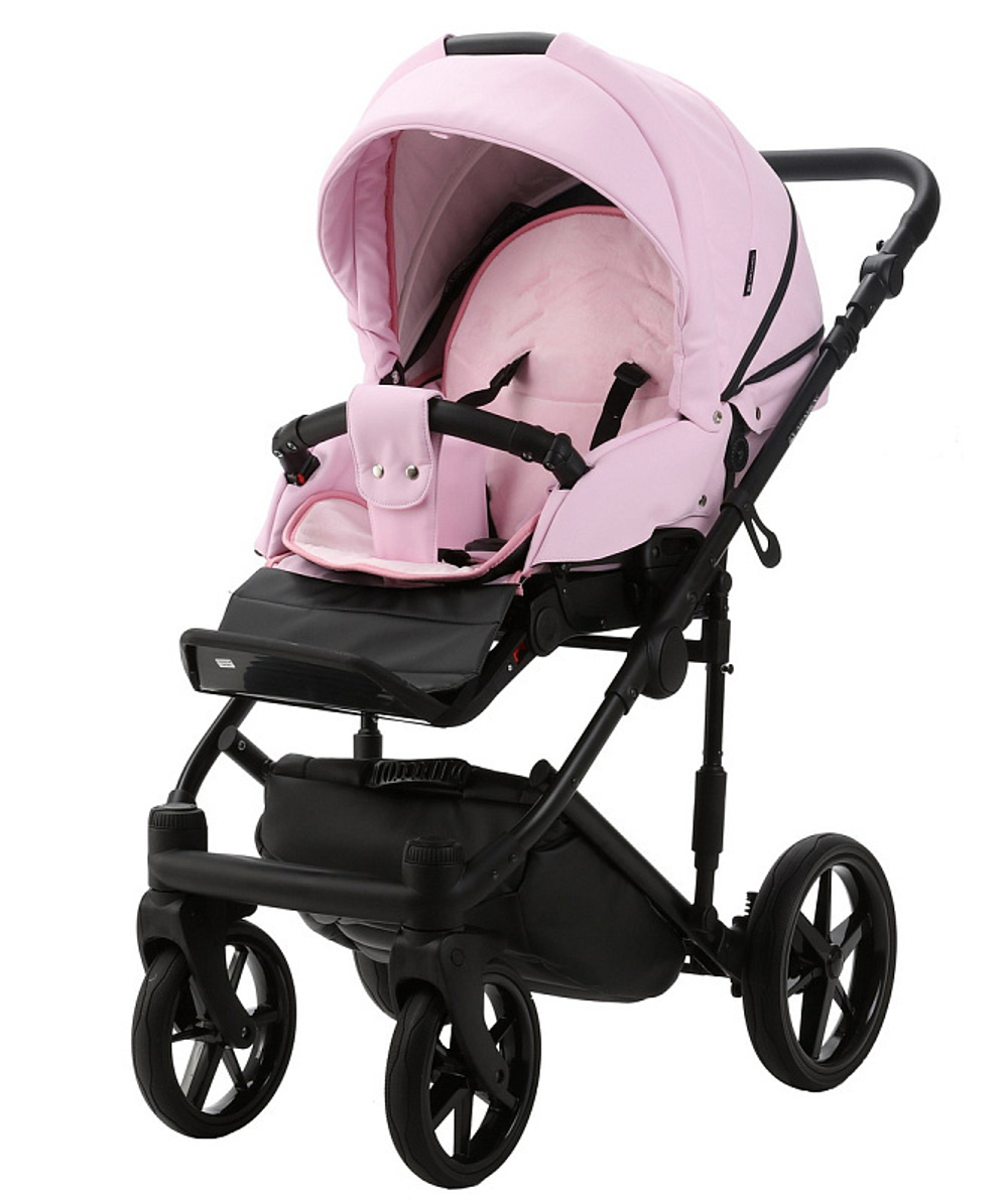 Детская коляска Adamex Zico Deluxe 2 в 1 Z-SA16 РОЗОВ. ЗЕФИР КОЖА