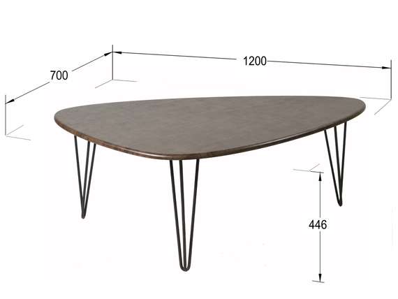 Стол журнальный Престон браун/черный