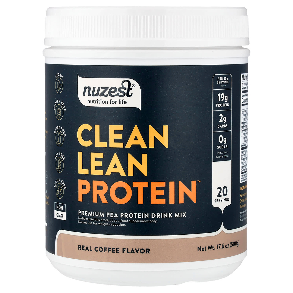Nuzest, Clean Lean Protein, натуральный кофе, 500 г (17,6 унции)
