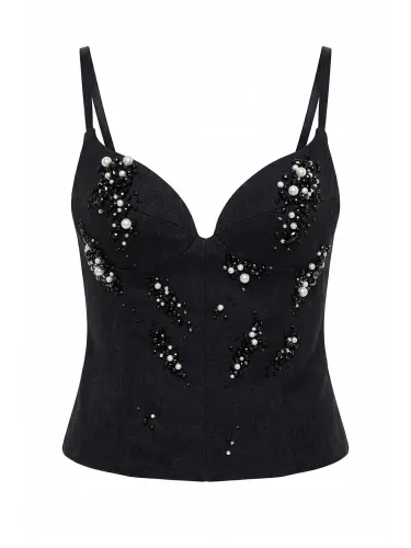 Топ-корсет BEADS, черный