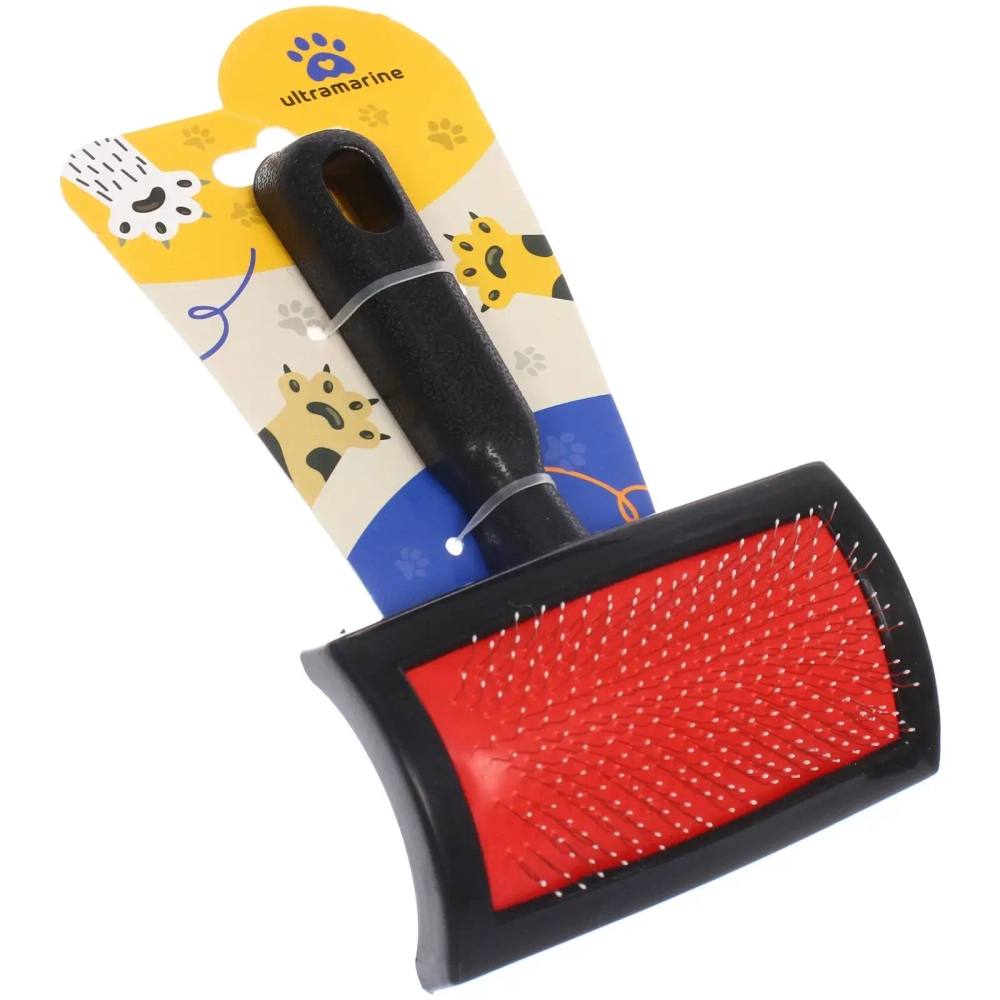 Расческа-пуходерка для кошек и собак «Пушок» 16см цвет черный на блистере