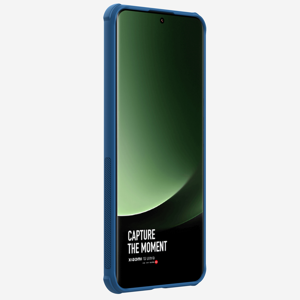 Усиленный двухкомпонентный чехол синего цвета от Nillkin для Xiaomi 14 Ultra, серия Super Frosted Shield Pro