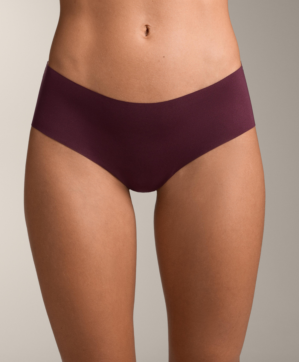 OYSHO Набор из 5 бесшовных трусов-хипстеров, бордовый