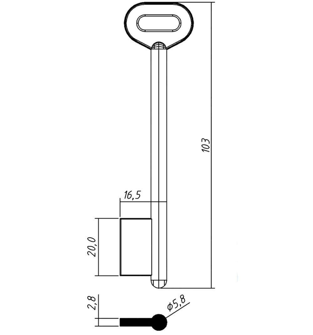 Заготовка сувальдного ключа 10511 ГПЗ GPZ3D